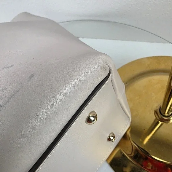 Dooney Bourke Small Barlow Flynn Tote Bag Leather Gray White Tan - Picture 15 of 15